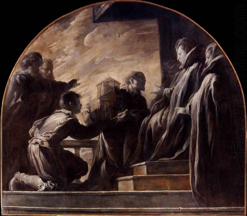 Margherita Gonzaga Receiving the Model of the Church of St Ursula, Domenico Fetti